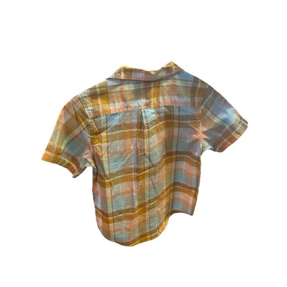 NEW BOYS CAT & JACK PLAID BUTTON UP SHIRT SIZE S 6-7 - Picture 2 of 2